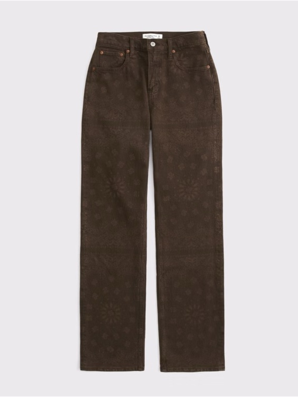 Abercrombie & Fitch Curve Love Brown Bandana High-Rise Jeans 31 Long